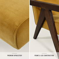 Fauteuil en velours avec structure en bois de chêne, fauteuil lounge moderne pour salon, hôtel, sur mesure OEM ODM
