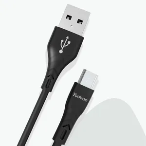 Yoobao C5 harga grosir 1m 2m 3 kaki 6 kaki kabel Data USB mikro ke USB-A tahan lama kabel pengisian untuk ponsel