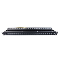 Panel Patch Keystone Kosong 1U 24 Port 19 Inch Cat6 RJ45 UTP Rak Mount Plastik & Baja
