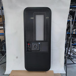 Meilleur <span class=keywords><strong>prix</strong></span> 620X1850mm Full Black RV Porte avec forme carrée Type verre acrylique et porte intérieure avec Flynet RV Porte - Product Image 3