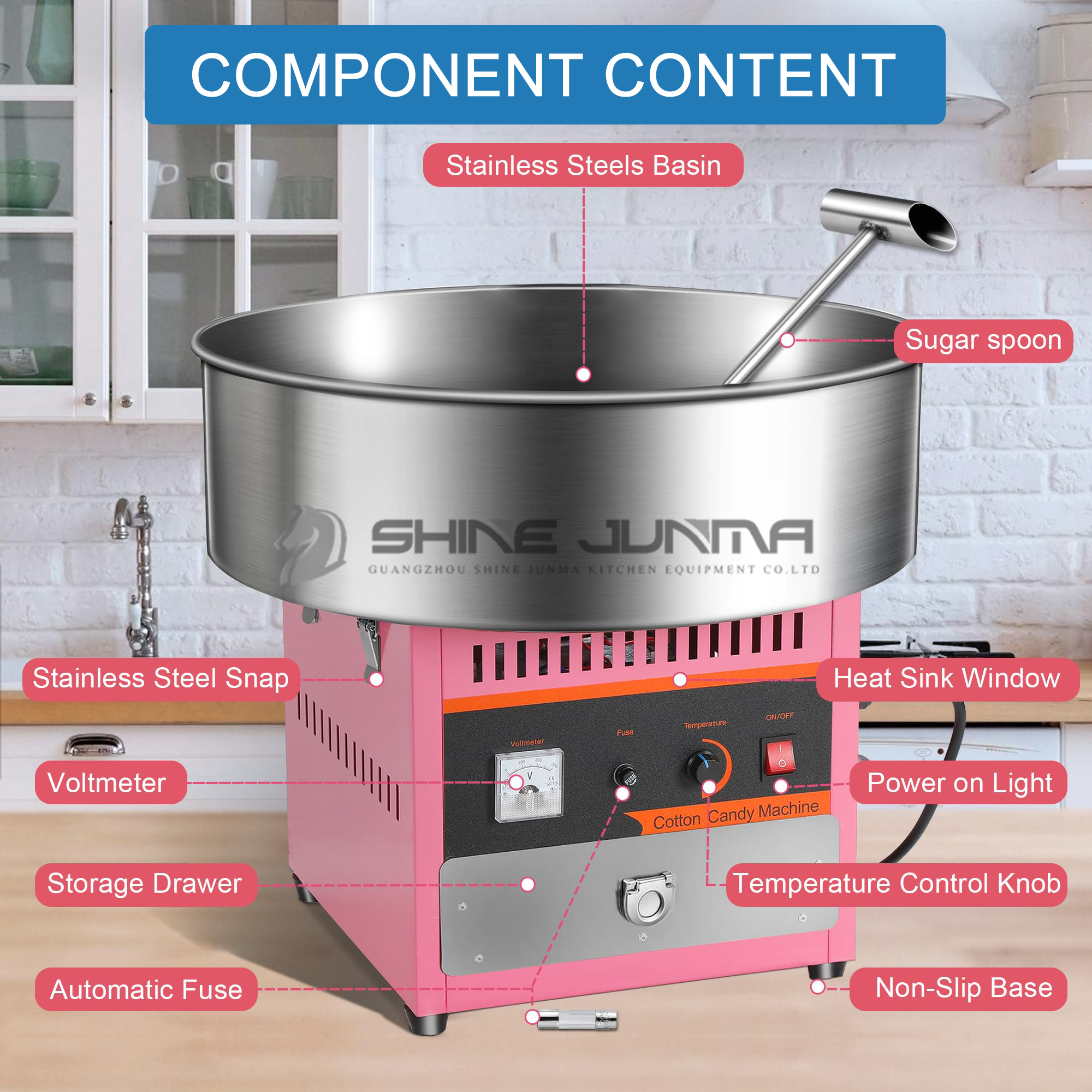 VEVOR Commercial Cotton Candy Machine Sugar Floss Maker 1000W for Party