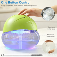 Purificateur d'air électrique 3 en 1 à base d'eau, humidificateur, diffuseur d'huiles essentielles, veilleuse LED, mode sommeil silencieux, rafraîchisseur d'air pour hôtel
