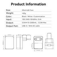 Chargeur USB certifié KC KCC 5V 2A avec norme IEC EN 60601-1 pour dispositifs médicaux, destiné au marché coréen