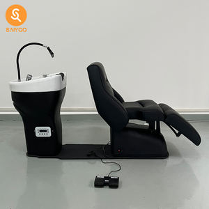 كرسي غسيل شعر فاخر قابل للإمالة مع مضخة هيدروليكية وحوض سيراميك لصالونات الحلاقة - Product Image 2