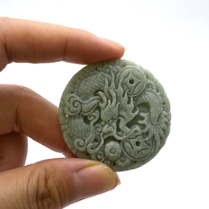 מותאם אישית בורמה אמרלד ג 'יידה אבן דרקון תליון קסם טבעי תליונים מתנה של נשים יוניסקס - Product Image 4