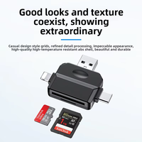 Lector de Tarjetas OTG Multifunción 3 en 2, Adaptador de Lector de Tarjetas Tipo-C a SD y USB con Lector de Tarjetas de Cámara para PC/Portátil