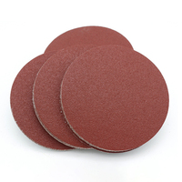 Papier abrasif en oxyde d'aluminium rouge de 5 pouces, papier abrasif avec disques de ponçage à boucle et crochets de 1 mm d'épaisseur