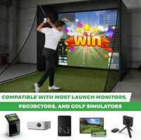 Cage de simulation de golf d'intérieur compatible avec les moniteurs de lancement, kit d'enceinte de simulateur de golf avec écran d'impact HD 10x8 pieds
