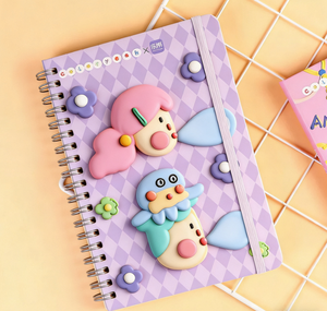 Quaderno Personalizzato con Decorazione Tridimensionale a Griglia e Cartoni Animati, Rilegatura a Spirale Metallica per Studenti e Negozi di Cancelleria - Product Image 1