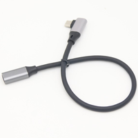 Câble personnalisé Gen2 USB 3.1 à angle de 90 degrés, extension mâle-femelle Type-C, 20 Gbps, charge rapide, câble PVC pour microphone/haut-parleur/moniteur