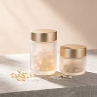 Ensemble de bocaux mats givrés pour compléments alimentaires probiotiques écologiques, pilules, gélules, vitamines et gommes – Boîte de rangement