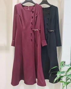 <span class=keywords><strong>Vestido</strong></span> nuevo de alta calidad 2024 otoño mujer cuello redondo túnica botón hebilla Deco manga larga azul oscuro vino rojo <span class=keywords><strong>vestido</strong></span> de <span class=keywords><strong>fiesta</strong></span> <span class=keywords><strong>XXL</strong></span> - Product Image 5