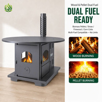Poêle à granulés de bois compact Fangran 120Y 8kW, chauffage à air chaud double combustible pour salle à manger familiale 60m²