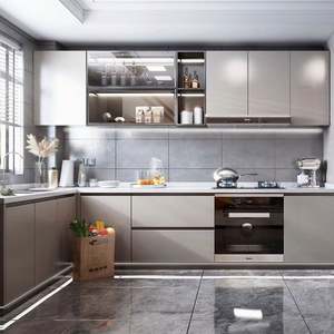 Meubles de cuisine sur mesure de style moderne avec porte en MDF pour usage domestique, armoires de rangement de cuisine - Product Image 1