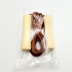 <span class=keywords><strong>Corde</strong></span> de vitesse en cuir véritable réglable, poignée en bois pivotante, parfait <span class=keywords><strong>pour</strong></span> l'entraînement physique de Cardio - Product Image 6