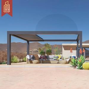 Pergolas motorisées en aluminium avec toit à lames orientables et éclairage RVB, idéales pour les jardins, les patios et les structures extérieures, pergola rétractable - Product Image 1