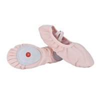 Sepatu Balet Anti-Selip Sol Terpisah Kanvas Multi Warna Ringan untuk Wanita/Anak Perempuan dengan Pita Elastis, Sandal Tari Lembut untuk Musim Panas dan Gugur.