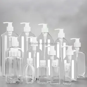 Botol PET bening transparan kosong kustom 30ml 60ml 100ml 120ml botol plastik untuk bahan kimia kosmetik