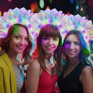 إكسسوارات شعر ليد لامعة للنساء عصابة رأس مضيئة لعيد هالوري وعيد الميلاد وصول جديد للحفلات تاج الأزياء والحفلات - Product Image 6