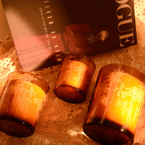 Brown Printed Glass Scented <b>Candle</b> Cylinder 1 <b>Wick</b> Home Decoration - Product Image 3