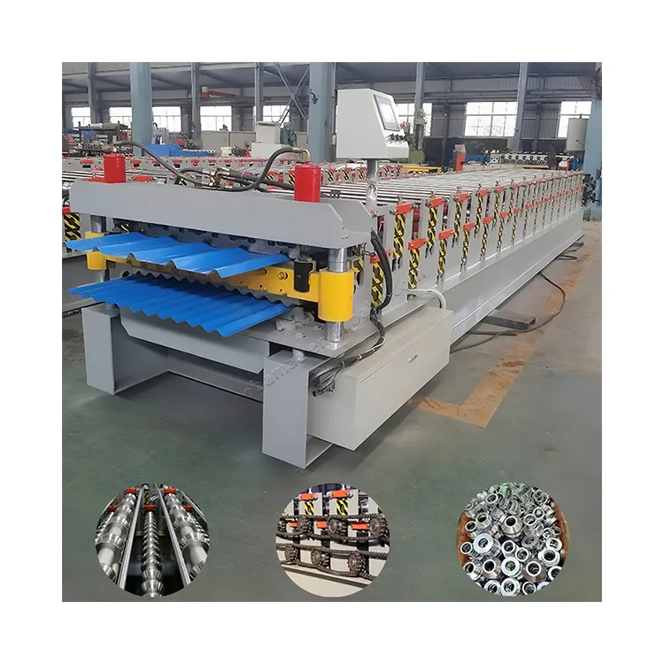 Two layer Roof Tile Making Machine Corrugated Roof Sheet Roll Forming Machinery Making Machine