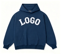 Hoodie Pullover Terry Katun Sisir 430G Oversize Lebar, Cuci Ringan, Distressed Vintage Amerika, Berat, Kasual