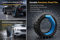 Halston Auto-Innenreifenschutzpolster mit Run-Flat-Technologie, Pannensicherer Luftleckage-Präventions-Innenschlauch Modell 01