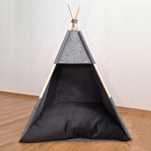 Tienda plegable de madera para mascotas, caseta para gatos, yurta, casa para perros - Product Image 4