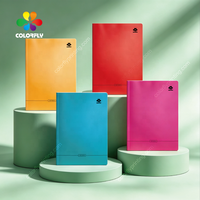 COLORFLY - Organizador/Agenda Personalizada con Cubierta de PVC con Estampado de Mapa de País con Textura de Mármol, Encuadernación Térmica, 80 Hojas con Rayas Anchas