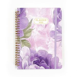 In Stock 2026 New Cross-Border Planner High-Value Schedule Book Floral Spiral <b>A5</b> Strap Notebook - Product Image 5