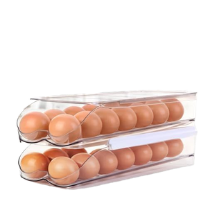 Contenitore <span class=keywords><strong>Portauova</strong></span> a Grande Capacità da 36 Uova, Dispenser Impilabile e Scorrevole a 2 Livelli per <span class=keywords><strong>Frigorifero</strong></span> in Plastica a Iniezione - Product Image 6