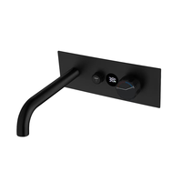 Robinet de lavabo mural en laiton, monocommande, cartouche céramique, encastré, chaud/froid, design moderne pour salle de bain