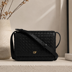 Bolso Bandolera para Hombre, de Cuero PU Tejido, Color Negro, con Correa Ajustable, para Uso Diario, Viajes, Casual, OEM, ODM, Personalizado - Product Image 2