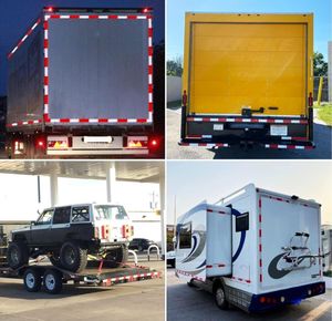 شريط عاكس DOT--C2، ملصقات راديوم عاكسة، ملصقات عاكسة حمراء وبيضاء للمقطورات والسيارات، أشرطة تحذير عالية الكثافة للسلامة - Product Image 4