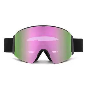 Ski Goggles with Heated Graphene Anti-Fog Lens Charged Snow Sport Goggles Over-Glasses Double Lenses Helmet for Men, Women