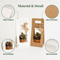 Boîte en papier kraft écologique personnalisée, adaptée aux emballages de plantes en pot, possibilité d'imprimer votre logo