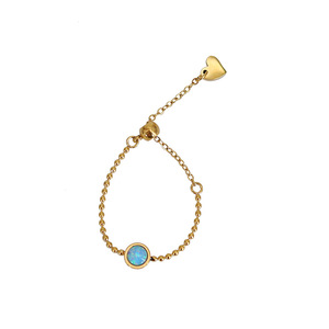 Adjustable <b>Opal</b> <b>Ring</b> with Bead Curtain Design for Women | Elegant Round Luxury Style Waterproof, Hypoallergenic & Non-Fading - Product Image 2