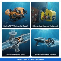 Motor DC Planetary Gear Y60-107 IP68 Tahan Air 24V 300W 45Nm Torsi Tinggi Beban 500kg Motor Submersible untuk ROV Kelautan