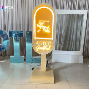 ตู้โทรศัพท์สีเบจแบบกำหนดเองของ LEDA พร้อมไฟ LED ป้ายนีออนตกแต่งงานแต่งงาน งานเลี้ยง งานอีเว้นท์ ทำจากโลหะ - Product Image 4
