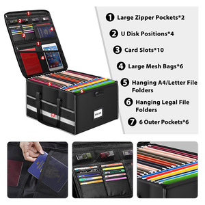 <b>Storage</b> <b>Box</b> <b>Bins</b> Rectangle Black 20-35L Foldable With Lid For Paper Media Organization - Product Image 4