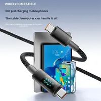 Câble de données numérique 100W en cuivre pur gainé de nylon, double Type-C, charge rapide PD 5A pour téléphone portable, ordinateur et écouteurs