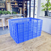 Caisse de rangement empilable en plastique PE, étanche, recyclable, pour le transport, 670x480x420mm, panier en caoutchouc vulcanisé haute résistance
