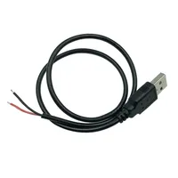Cable de Carga USB 22AWG con Cubierta Trenzada de 30cm-1m, Cable de Alimentación DIY, Conector USB Macho Tipo A a Cable Desnudo de 2 Pines, 12V 5A