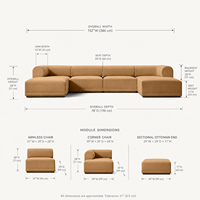 Ensemble de canapés sectionnels en tissu rembourrés d'éponge de style américain de luxe RH pour salon