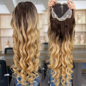 Perruque en dentelle complète 100% cheveux humains russes – Couleur balayage dorée, perruque en cheveux vierges faite à la main, texture naturelle douce pour femmes - Product Image 5