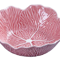 JIUWANG Vente directe usine – Service de table créatif en céramique rose motif chou, décor sous glaçure avec relief veineux, idéal pour le thé de l'après-midi