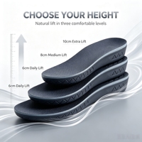 Semelles intérieures respirantes à 4 couches pour chaussures, rehausseurs de talon à coussin d'air pour hommes et femmes, jusqu'à 10 cm, absorbant les chocs, respirantes, pour usage quotidien