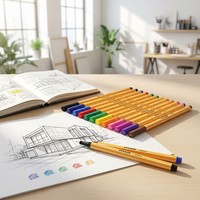 Stylos feutres jaunes STASUN à pointe fine 0,4 mm, marqueurs colorés pour le dessin artistique et la papeterie scolaire/de bureau