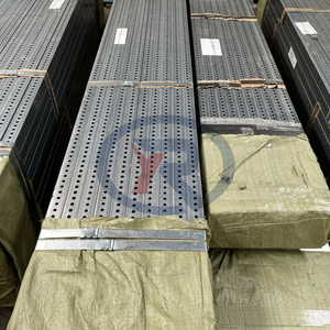 Poteau carré perforé en acier galvanisé, base de poteau de clôture réglable avec matériel de fixation, ancre robuste pour clôture, panneau - Product Image 2