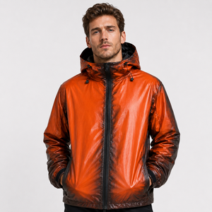 Custom Mens Thermochromic Jacket Hooded <b>Full</b> Zip Polyester Outdoor Windbreaker OEKO TEX Certified - Product Image 1